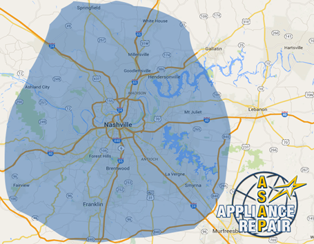 ASAPpliance Repair Nashville Service Area